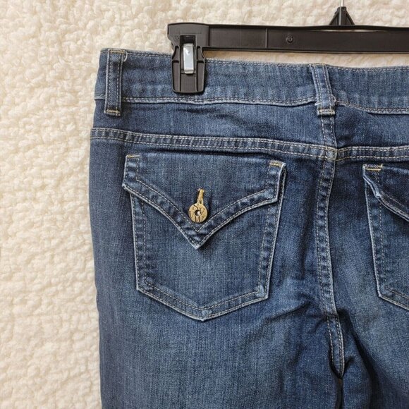 Vera Wang Jeans Womens 8 Blue 30X26 Straight Leg Maggie Stretch Cotton Midrise - Picture 4 of 10